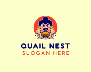 Japanese Sumo Burger logo design