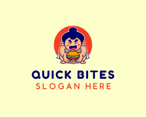 Japanese Sumo Burger logo design