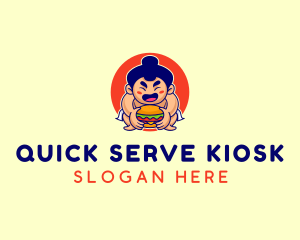 Japanese Sumo Burger logo design