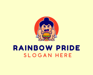 Japanese Sumo Burger logo design