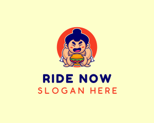 Japanese Sumo Burger logo design