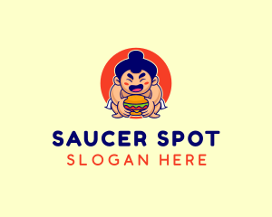 Japanese Sumo Burger logo design