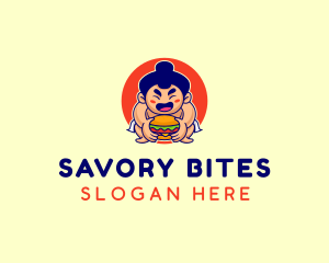 Japanese Sumo Burger logo design
