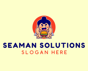 Japanese Sumo Burger logo design