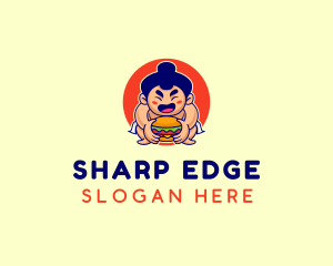 Japanese Sumo Burger logo design