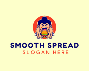 Japanese Sumo Burger logo design