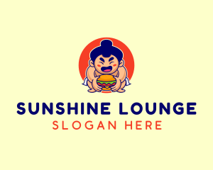 Japanese Sumo Burger logo design