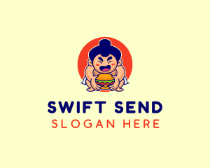 Japanese Sumo Burger logo design