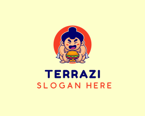 Japanese Sumo Burger logo design