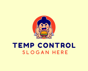 Japanese Sumo Burger logo design