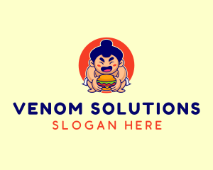 Japanese Sumo Burger logo design