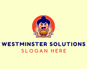 Japanese Sumo Burger logo design