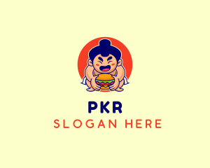 Japanese Sumo Burger logo design