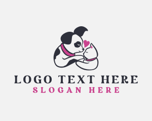 Pup - Cat Dog Love logo design