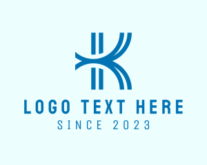 Typography - Modern Digital Tech Letter K logo design