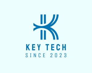 Modern Digital Tech Letter K logo design