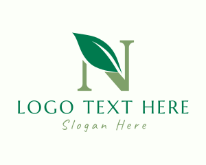 Letter - Eco Leaf Letter N logo design