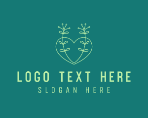 Green - Minimal Heart Plant logo design