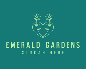 Minimal Heart Plant  logo design