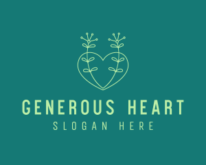 Minimal Heart Plant  logo design