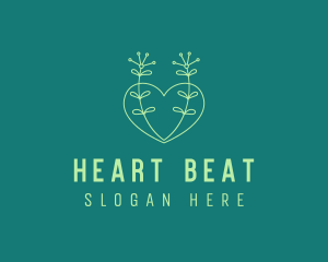 Minimal Heart Plant  logo design