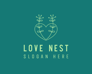 Valentines - Minimal Heart Plant logo design