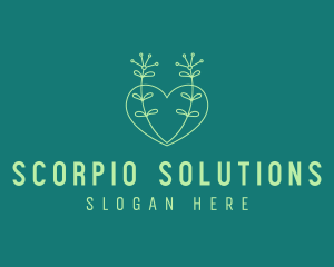 Minimal Heart Plant  logo design