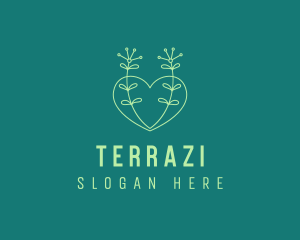 Minimal Heart Plant  logo design