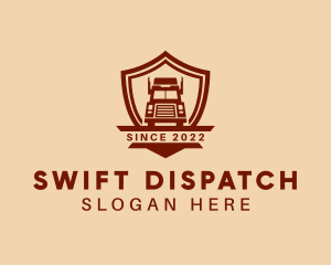 Dispatcher - Freight Truck Shield logo design