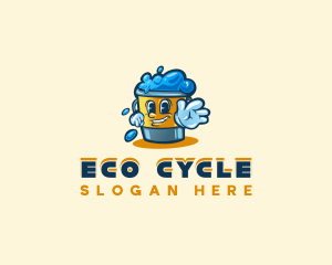 Recycling - Bucket Cleaning Sanitation logo design