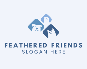 Happy Bird Dog Cat logo design