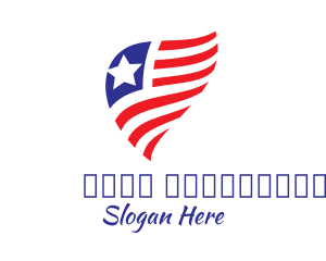 Simple American Flag  logo design