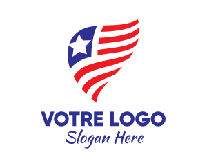 National Flag - Simple American Flag logo design