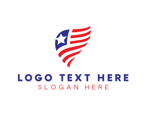 American - Simple American Flag logo design