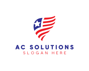 Simple American Flag  logo design