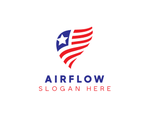 Simple American Flag  logo design