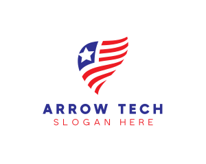 Simple American Flag  logo design