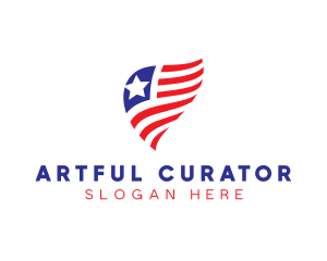 Simple American Flag  logo design