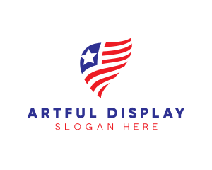 Simple American Flag  logo design