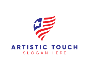 Simple American Flag  logo design