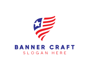 Simple American Flag  logo design