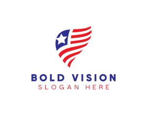 Simple American Flag  logo design