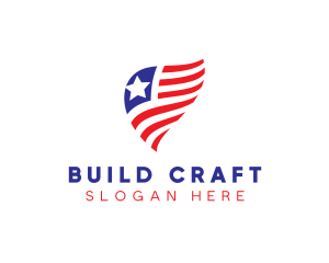 Simple American Flag  logo design