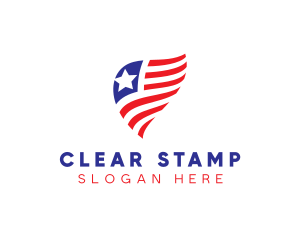 Simple American Flag  logo design