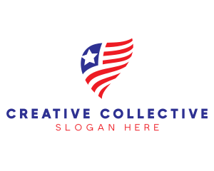 Simple American Flag  logo design