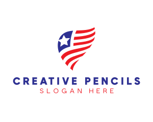 Simple American Flag  logo design