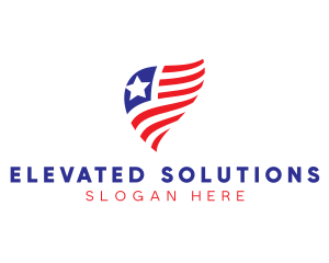 Simple American Flag  logo design