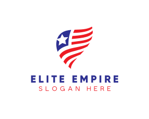 Simple American Flag  logo design