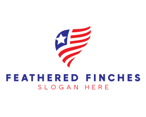 Simple American Flag  logo design