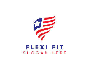 Simple American Flag  logo design